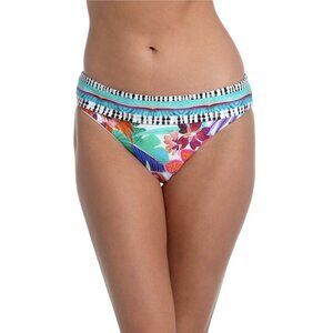 New La Blanca Tropics of Tropez Shirred Band‎ Hipster Bikini Bottom Size 16
